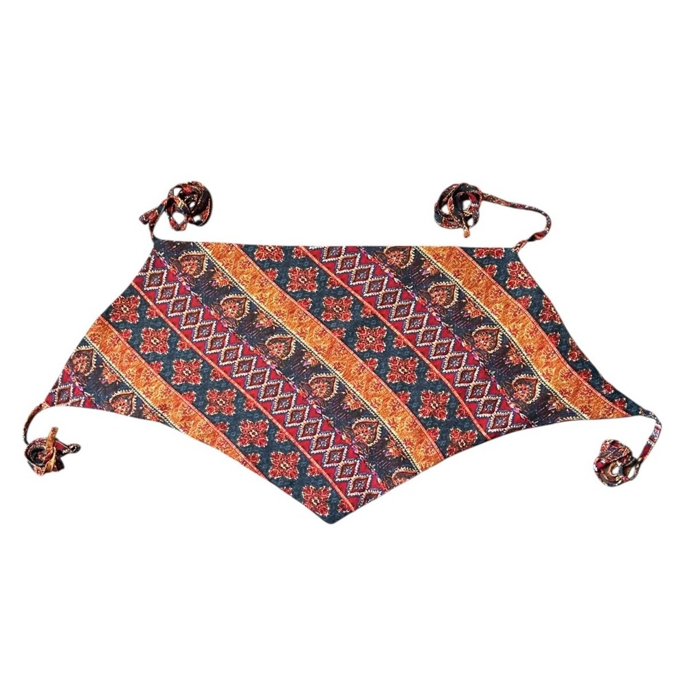 Windsor Halter Top Womens Size M Multicolor Kerchief Halter Neck and Waist Ties